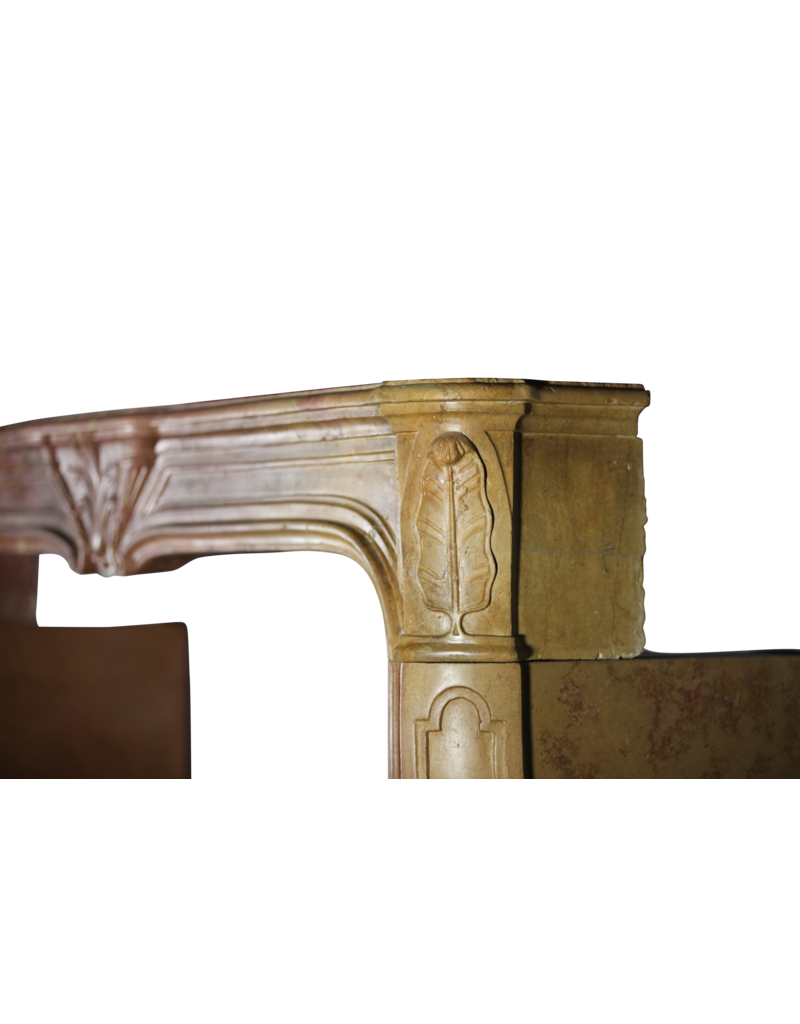 Grand Art Deco Antique Fireplace Surround In Bicolor Hard Stone