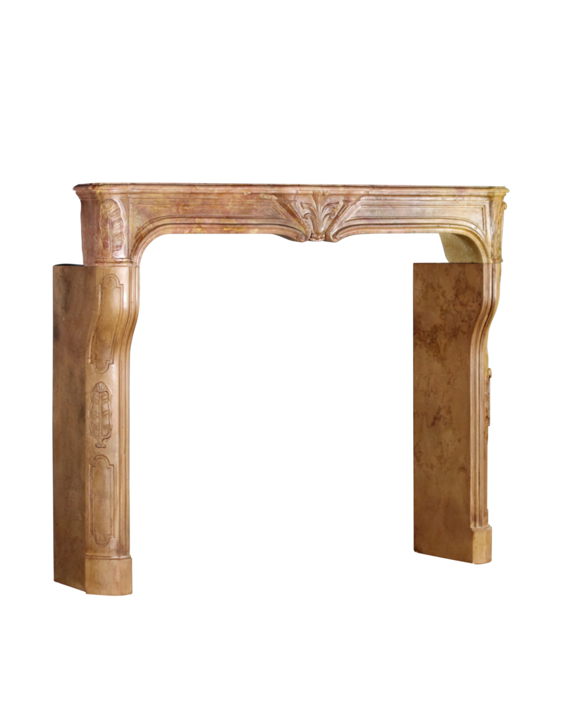 Grand Art Deco Antique Fireplace Surround In Bicolor Hard Stone