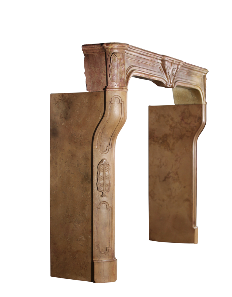 Grand Art Deco Antique Fireplace Surround In Bicolor Hard Stone