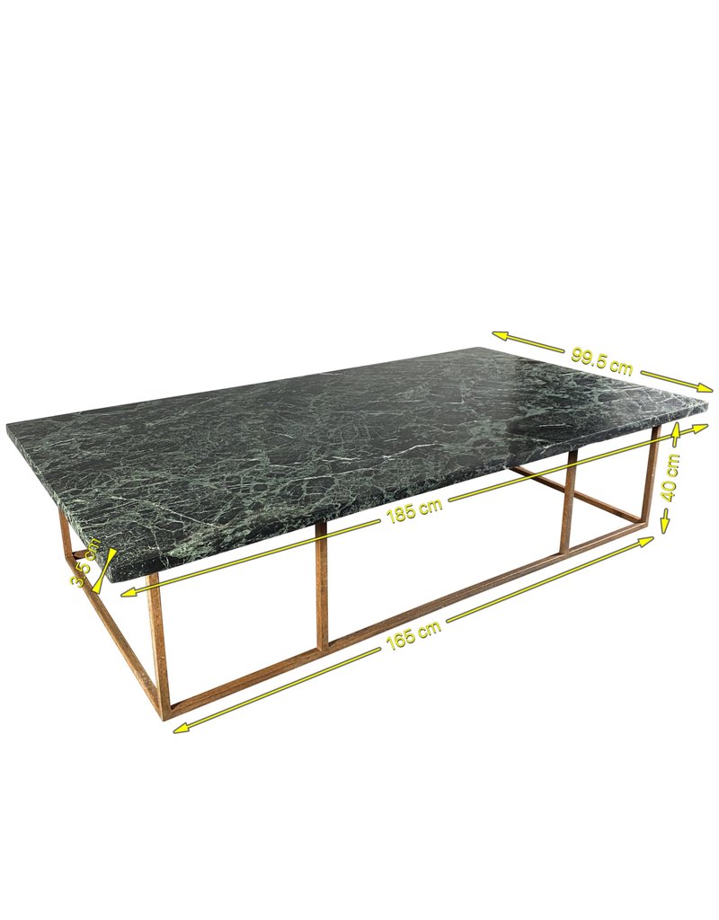 Maison Leon Van den Bogaert Grünem antikem Marmor Tisch