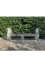 Antique French Castle Garden Bench In Limestone