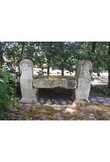 Banc De Jardin De Château Antique Français En Pierre Calcaire