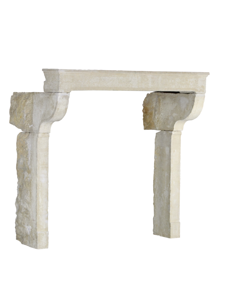 Grand French Country Style Limestone Fireplace Surround