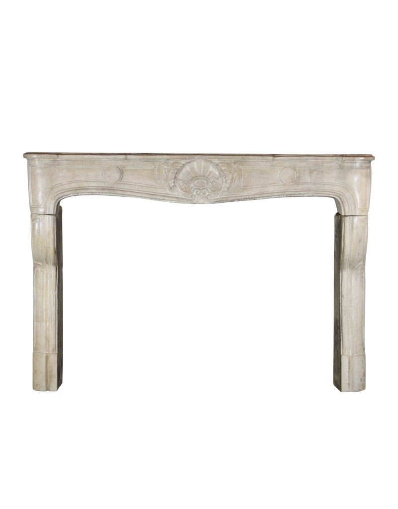 Strong French Antique Limestone Chimney Piece