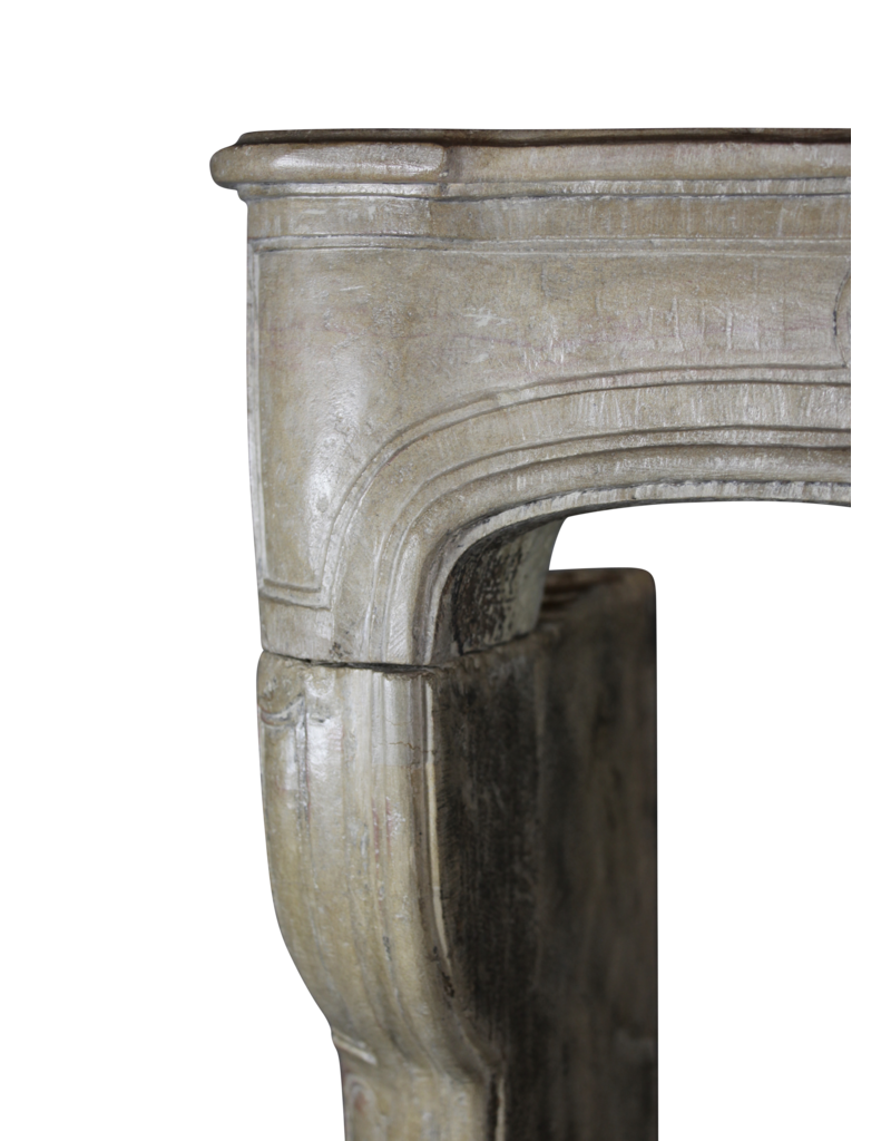 Strong French Antique Limestone Chimney Piece