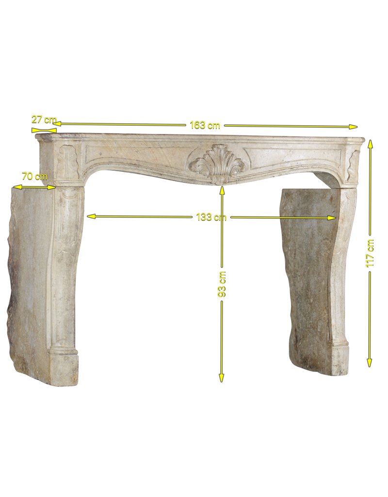 Regency Period French Vintage Limestone Fireplace Surround