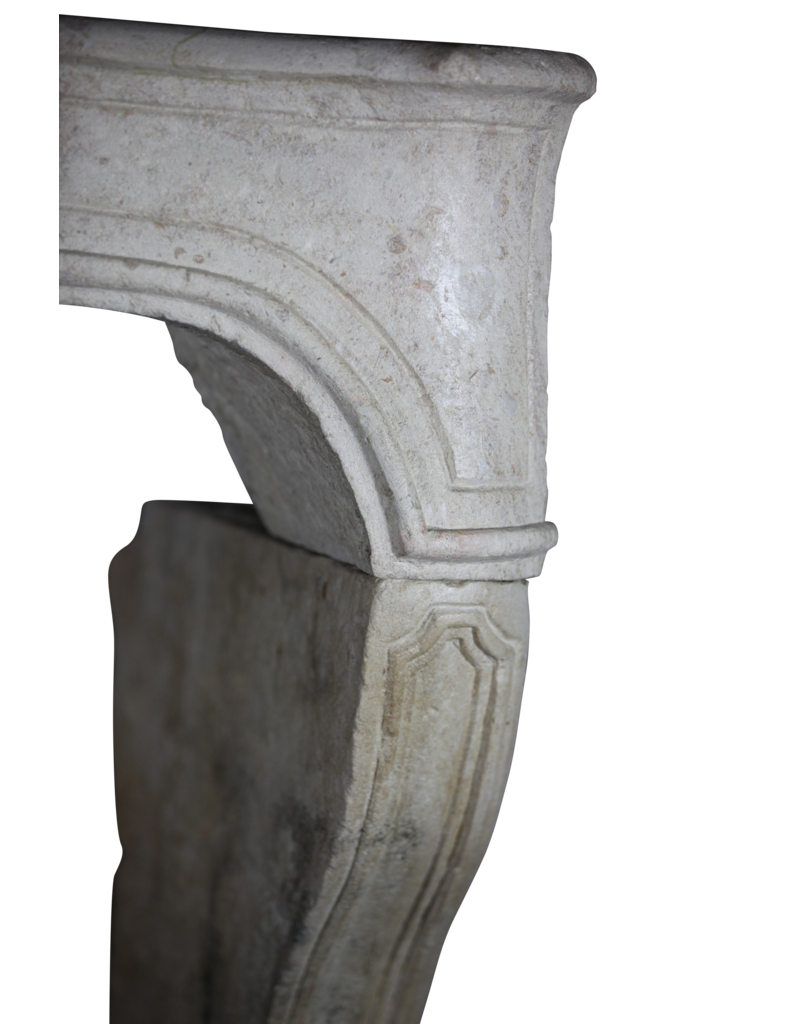Classic French Louis XV Period Fireplace Surround In Hard Limestone