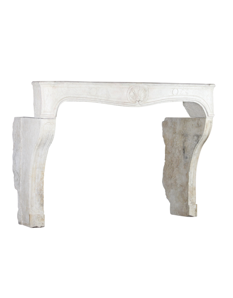 Classic French Louis XV Period Fireplace Surround In Hard Limestone