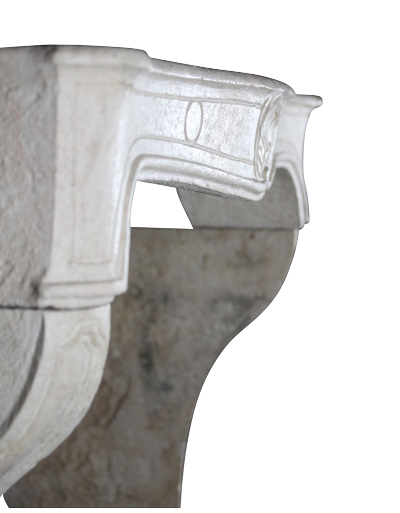 Classic French Louis XV Period Fireplace Surround In Hard Limestone