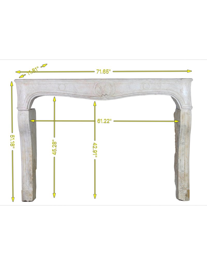 Classic French Louis XV Period Fireplace Surround In Hard Limestone