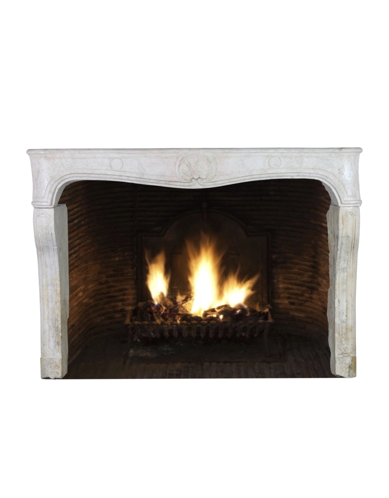 Classic French Louis XV Period Fireplace Surround In Hard Limestone