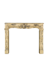 Vintage French Country Style Limestone Fireplace Surround
