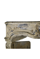 Vintage French Country Style Limestone Fireplace Surround