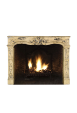 Vintage French Country Style Limestone Fireplace Surround