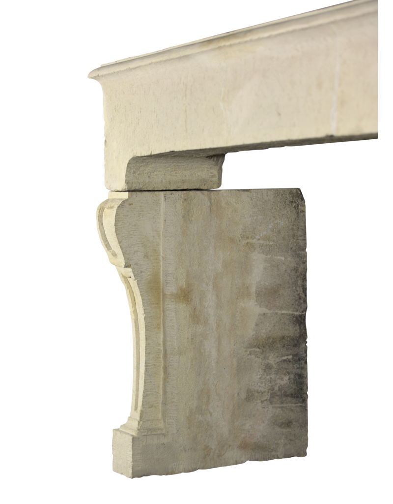 Antique French Country Style Limestone Fireplace Surround