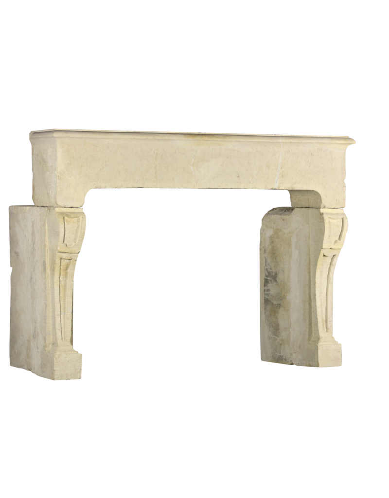 Antique French Country Style Limestone Fireplace Surround