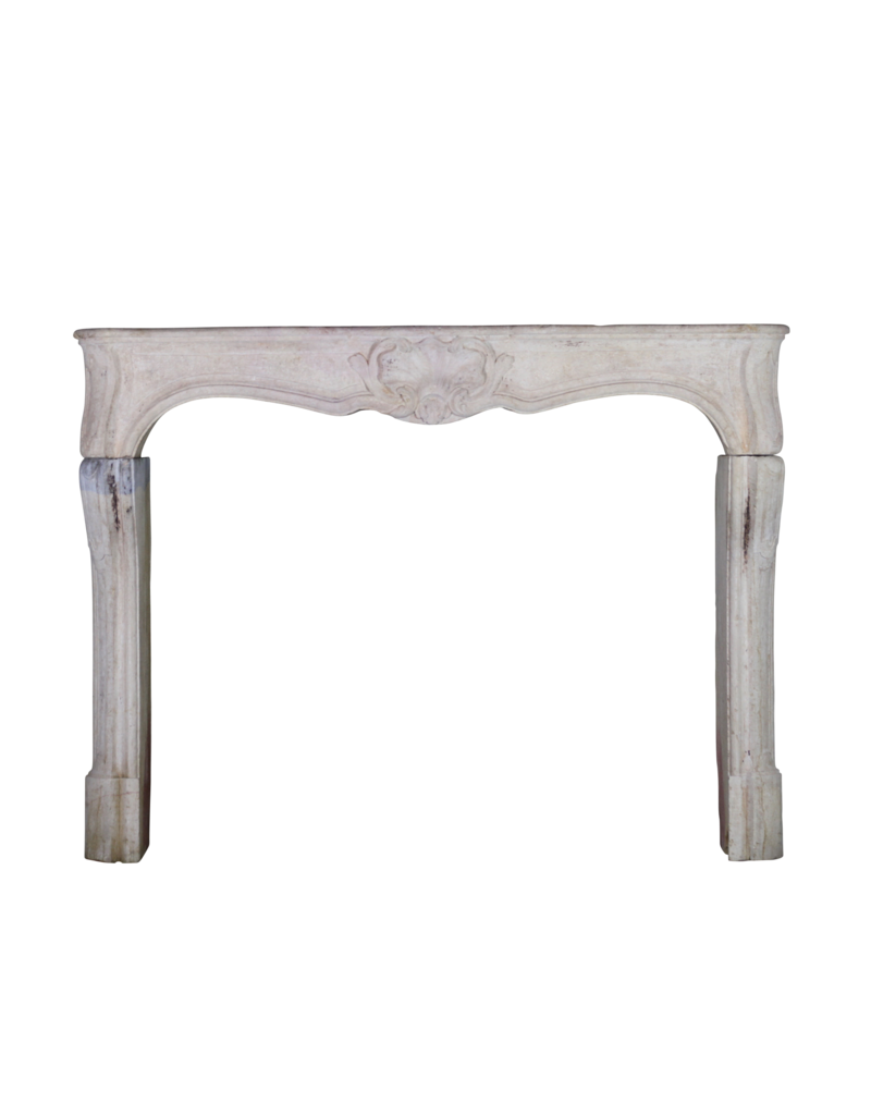 Classic French Bicolor Limestone Fireplace Surround