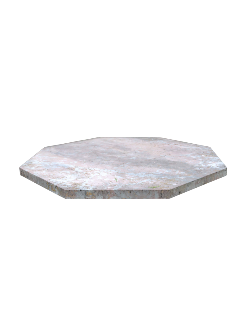Maison Leon Van den Bogaert Octagonaler französischer antiker Rouge-Languedoc-Marmortisch
