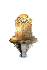 Maison Leon Van den Bogaert Pair of Monumental Sarrancolin Marble Wall Fountain
