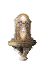 Maison Leon Van den Bogaert Paire De Fontaine Murale Monumentale En Marbre Sarrancolin