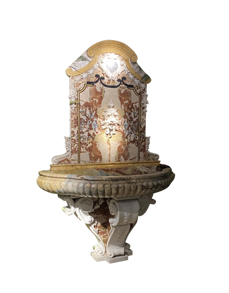 Maison Leon Van den Bogaert Paar Monumentale Sarrancolin Marmeren Muurfontein