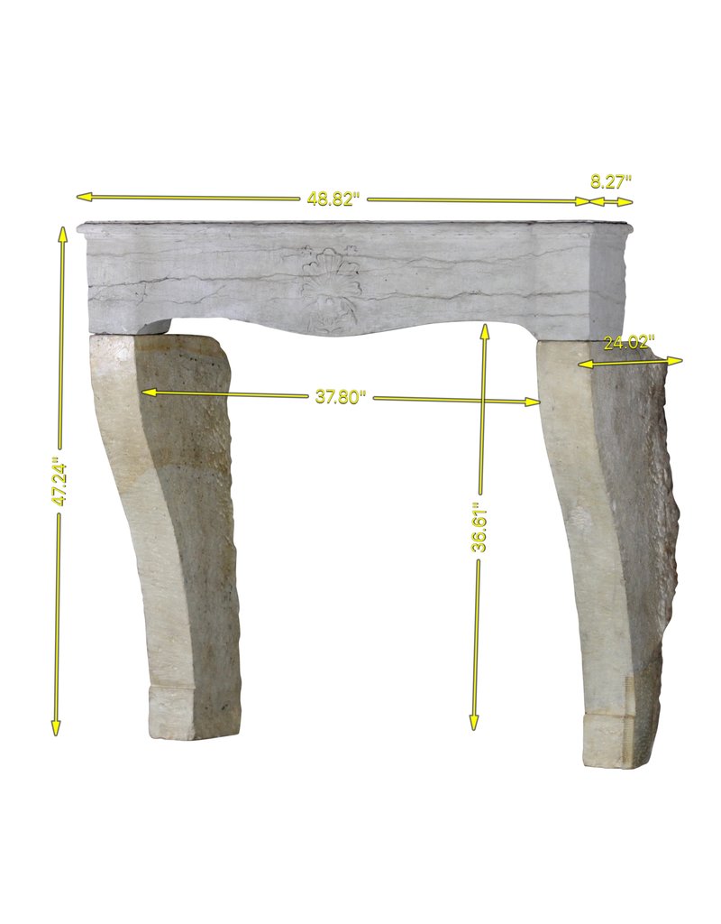 Maison Leon Van den Bogaert Rustikale französische zweifarbige Kaminumrandung