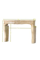 Large Antique Limestone Fireplace Mantle