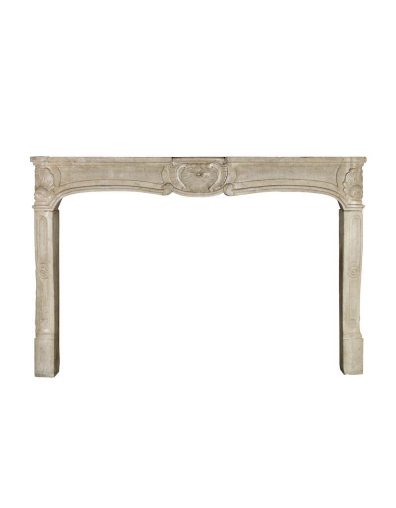 Large Antique Limestone Fireplace Mantle