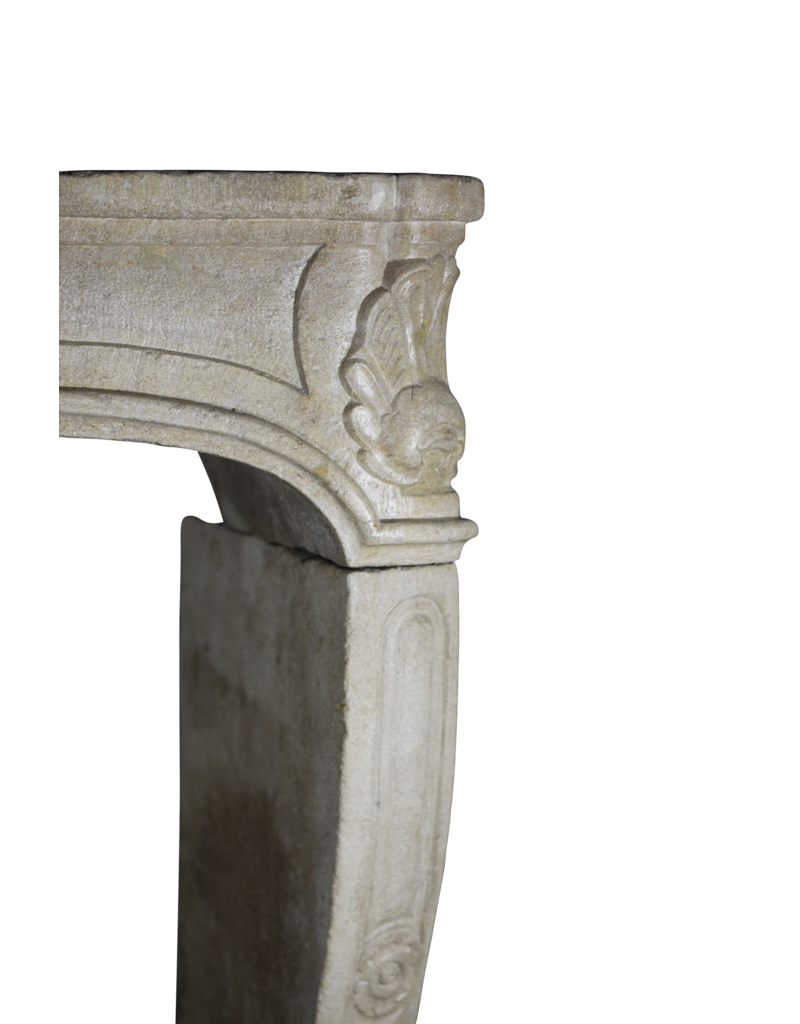 Large Antique Limestone Fireplace Mantle