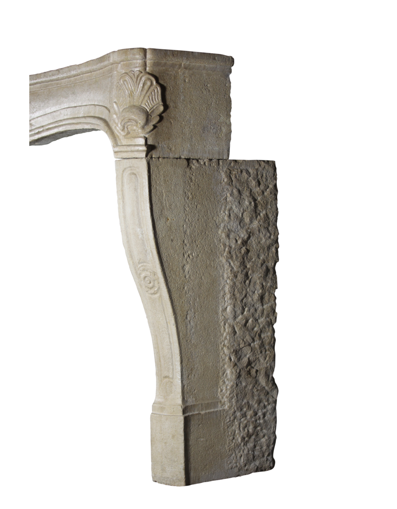 Large Antique Limestone Fireplace Mantle