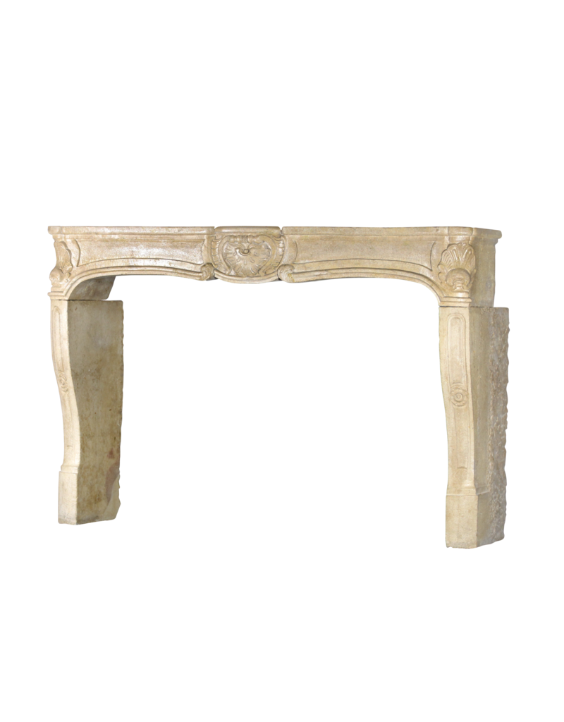 Large Antique Limestone Fireplace Mantle