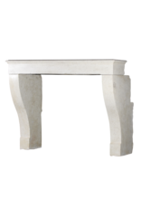 Timeless Vintage White Limestone Fireplace Surround