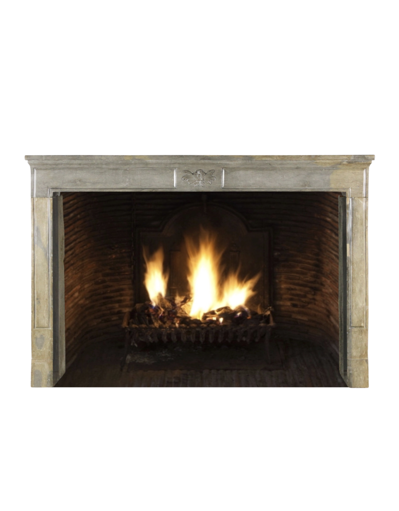 French Reclaimed Fireplace Surround In Bicolor Hard Stone