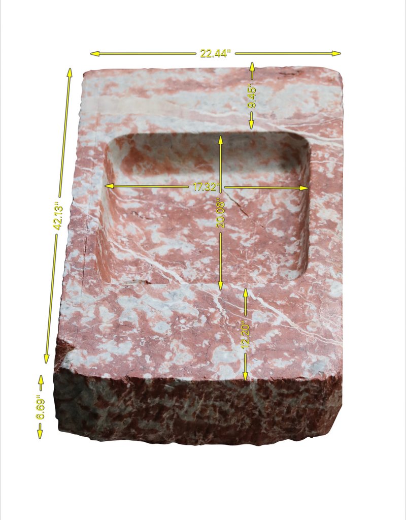 Maison Leon Van den Bogaert Reclaimed Sink In Rouge Languedoc Marble