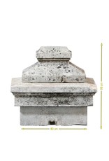 A Pair Limestone Column Top Stones