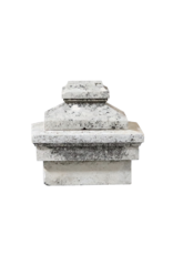 A Pair Limestone Column Top Stones