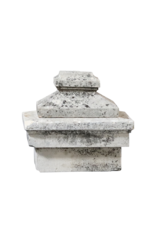 A Pair Limestone Column Top Stones