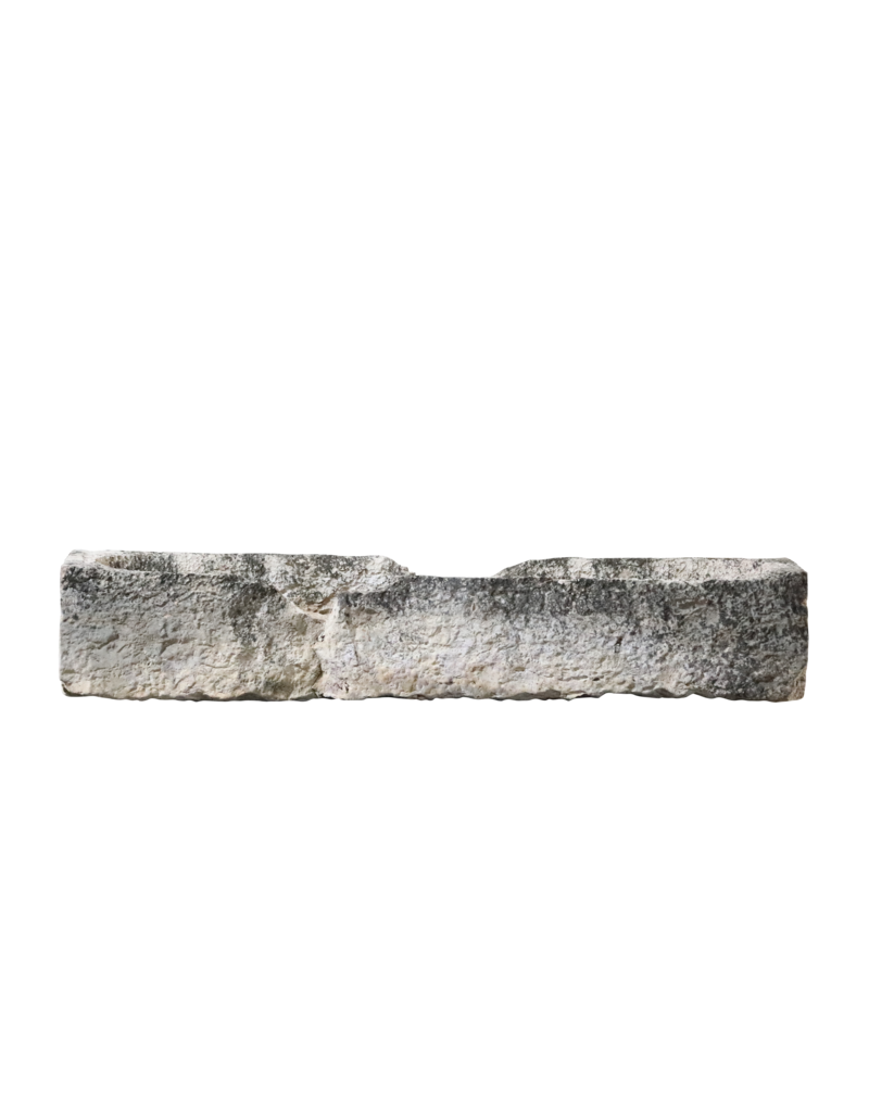 Fragmento De Comedero Antigua De Piedra Caliza Francesa Rústica