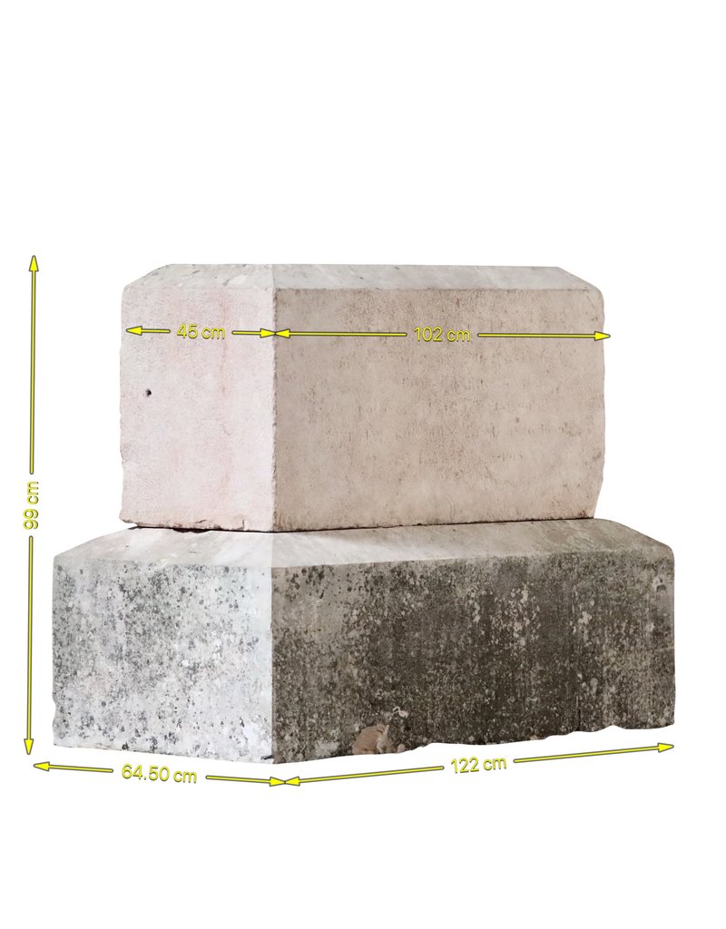 Blok In Franse Bourgondische Harde Kalksteen