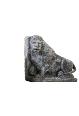 Antique Pair Of Limestone Lions