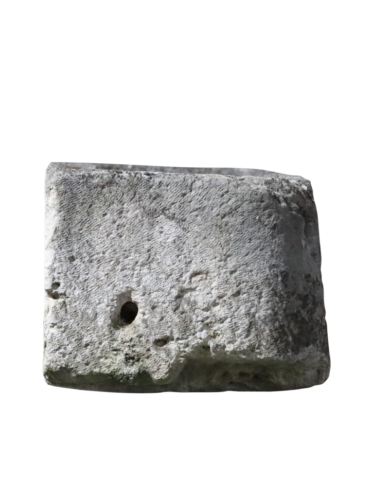 Gran Comedero De Piedra Antiguo Francés En Piedra Caliza