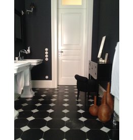 Maison Leon Van den Bogaert Antique Black Belgian Marble Octagonal Dalles