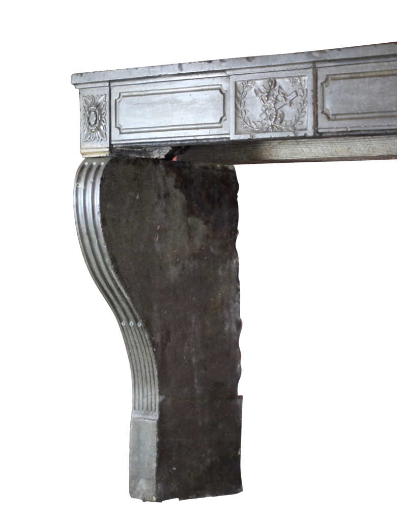 Maison Leon Van den Bogaert Timeless Vintage Chic French Stone Fireplace Surround
