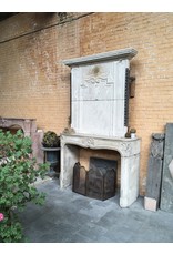 Classic Vintage Fireplace Surround In Limestone With Upper Mantle