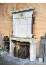 Classic Vintage Fireplace Surround In Limestone With Upper Mantle