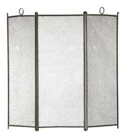Maison Leon Van den Bogaert 3 Pannel Rustic Fireplace Screen With Patina