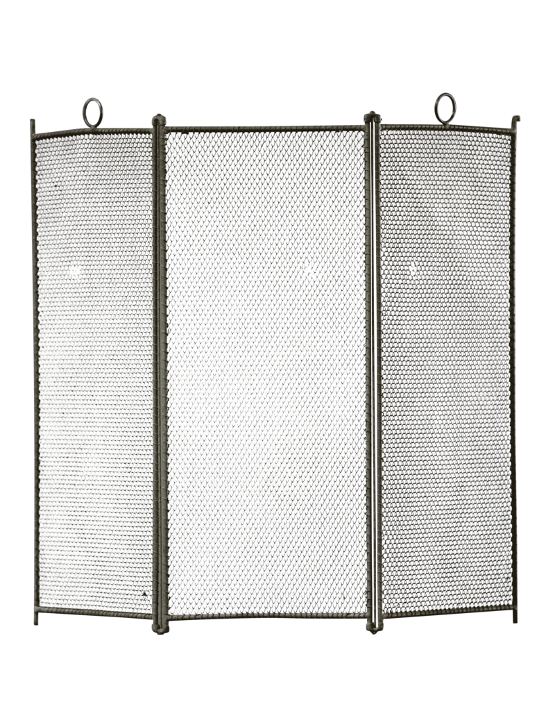 Maison Leon Van den Bogaert 3 Pannel Rustic Fireplace Screen With Patina