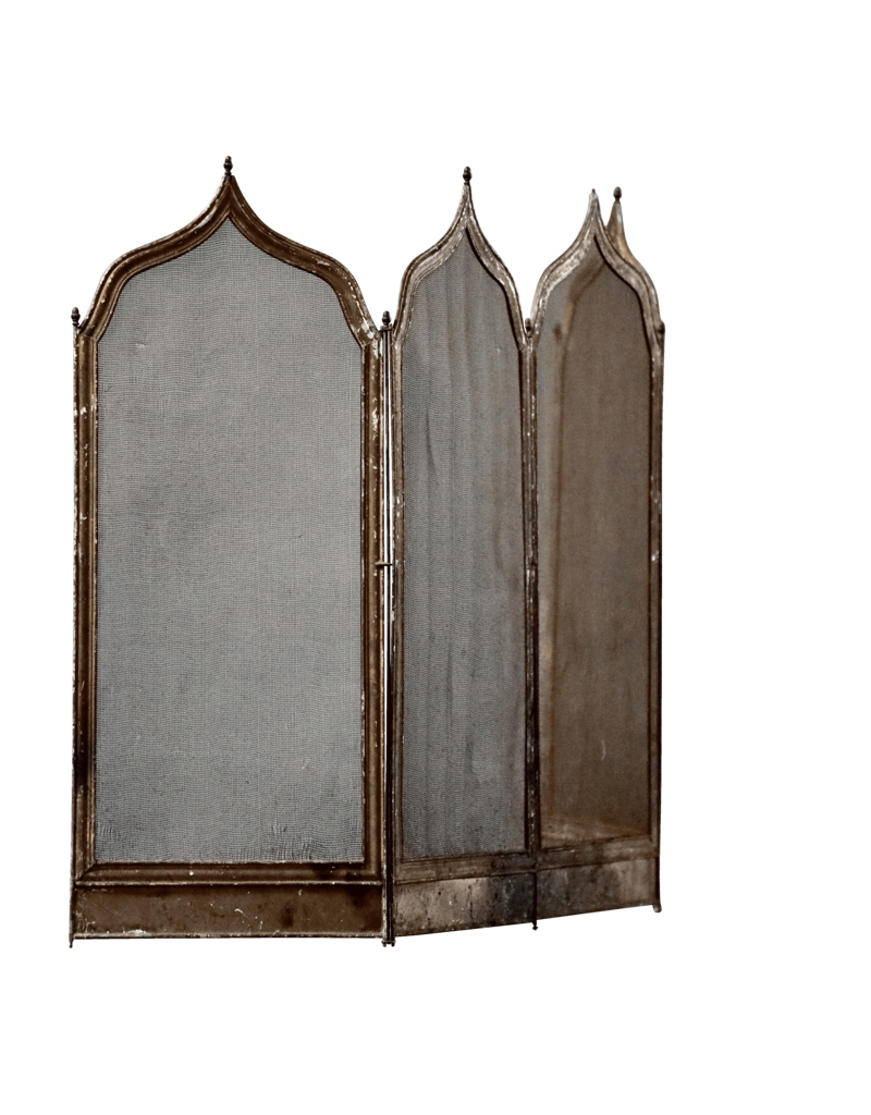 Rustic French Gothic Style Fireplace Screen