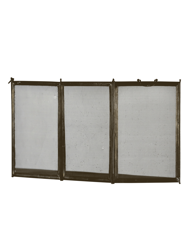 Maison Leon Van den Bogaert Französischer messing-Kaminschirm aus rustikalen Stil
