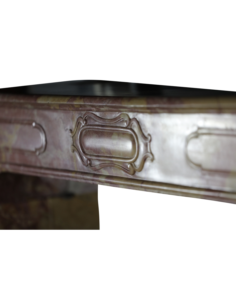 Maison Leon Van den Bogaert Französische Kaminumrandung aus zweifarbigem Stein im Louis-XIV-Stil